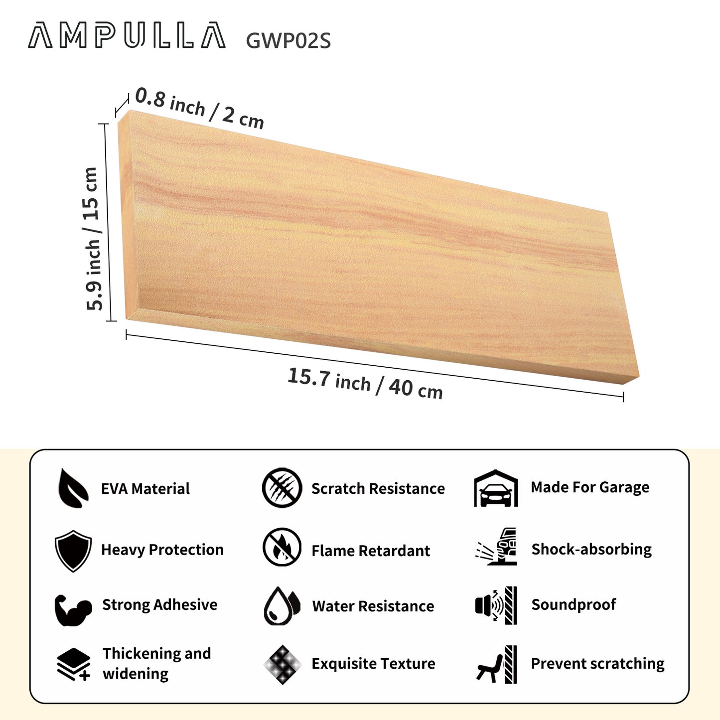 GWP02S Wood Grain Garage Wall Protector Car Door Protectors