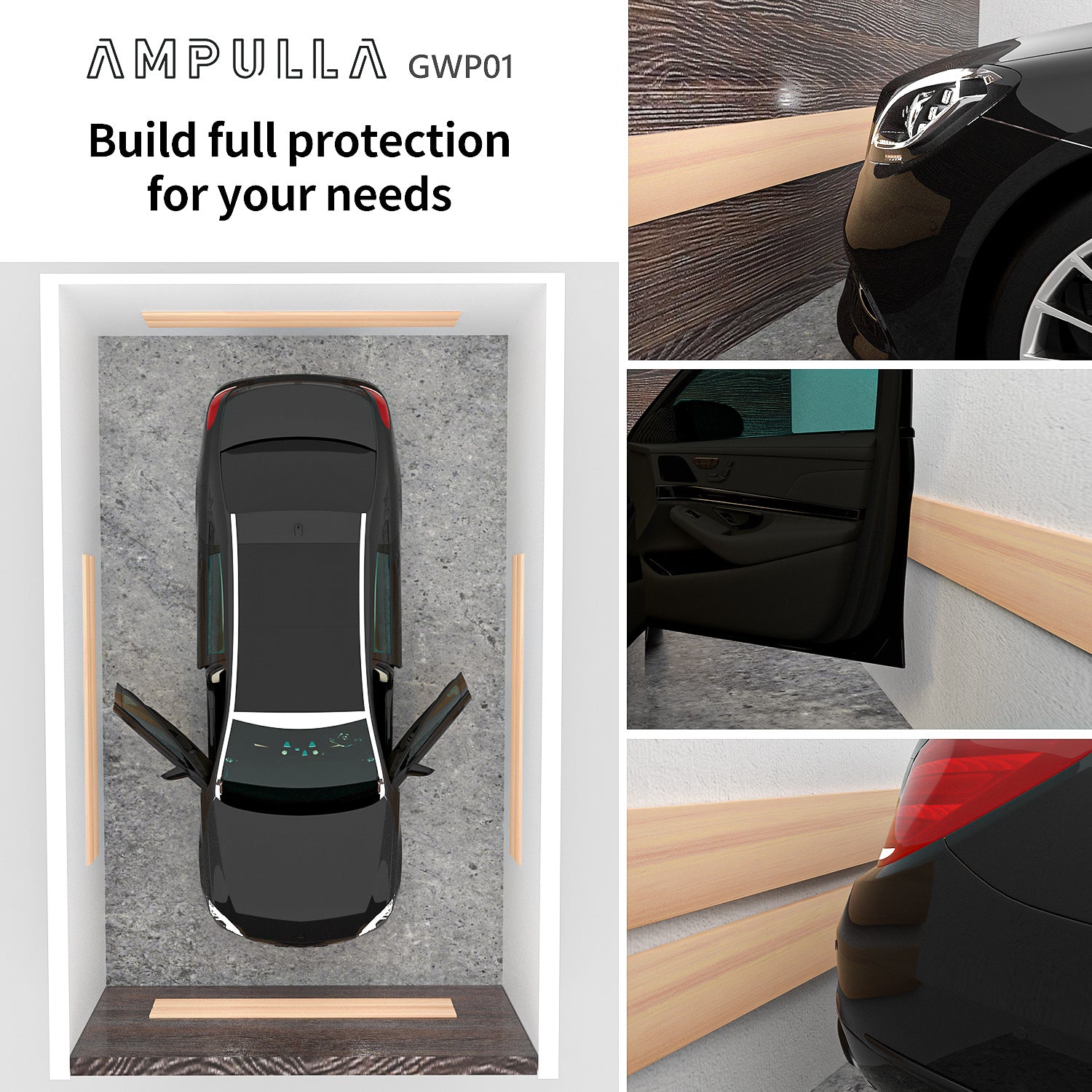 GWP01 Wood Grain Garage Wall Protector Car Door