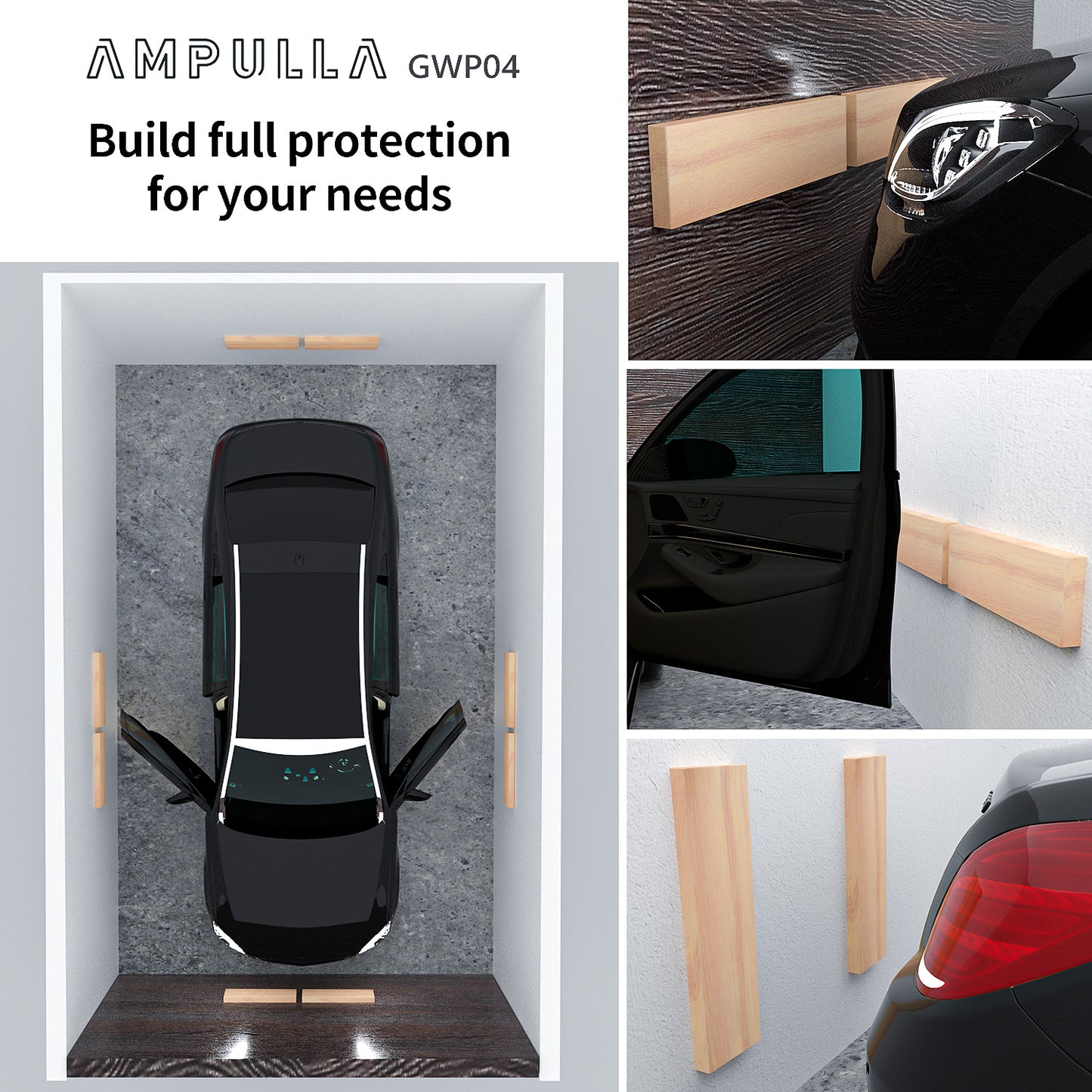 GWP04 Wood Grain Garage Wall Protector Car Door Protectors